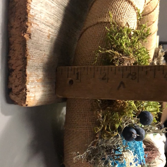 New Cottage core spring summer burlap wreath succulent mushroom, bird nest - Picture 7 of 11